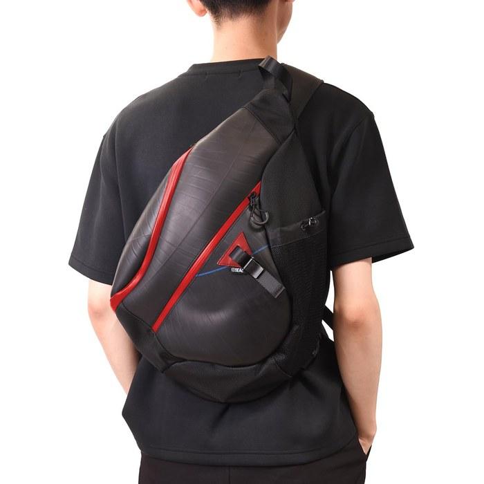 [SEAL] One-Shoulder Bag TRIANGLE PRO, Men's Waterproof Sling Bag, Large Capacity, Laptop Storage, PS-238BR, Black/Red, One Size