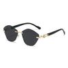 Rimless Polygon Sunglasses Women  New Chic Vintage Gradient Multi-color Casual Shades Trendy Brand Design Sun Glasses