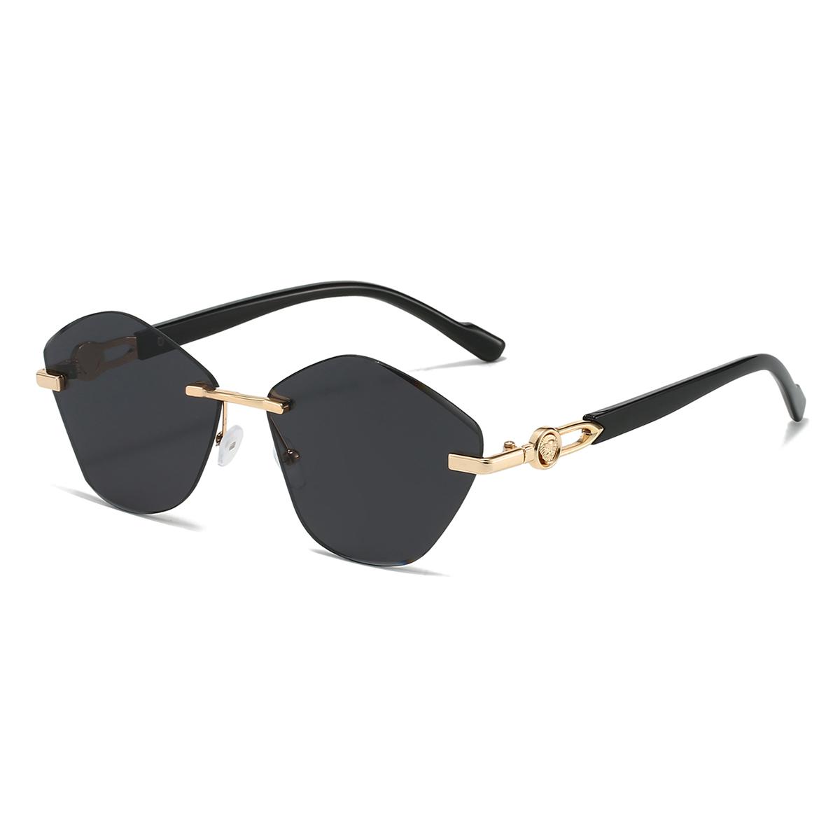 

KAMMPT Rimless Vintage Sunglasses Women 2024 Fashion Gradient Multi-color Shades Trendy Retro Luxury Brand Design Sun Glasses as picture shows