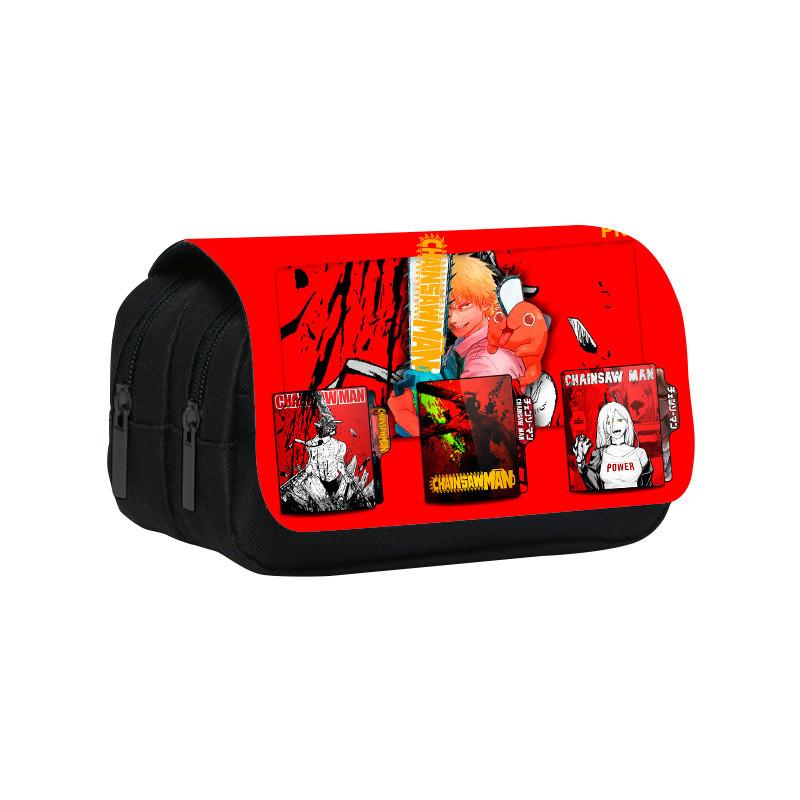 Denji Chainsaw Man Pencil Case Large Capacity Nylon Material Travel School