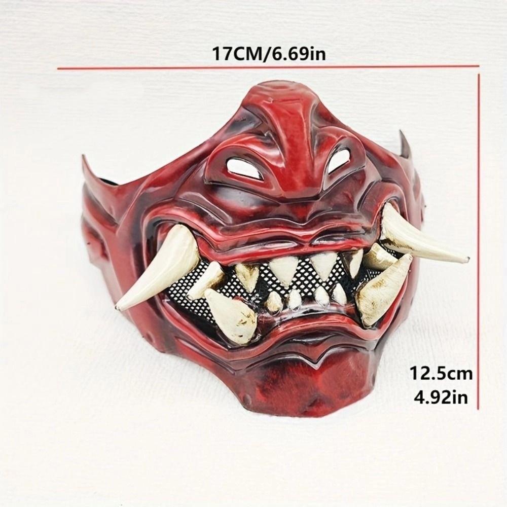 Half Face Japanese Mask Halloween Party Mask Toy Samurai Mask Masquerade Party Wear Accessories