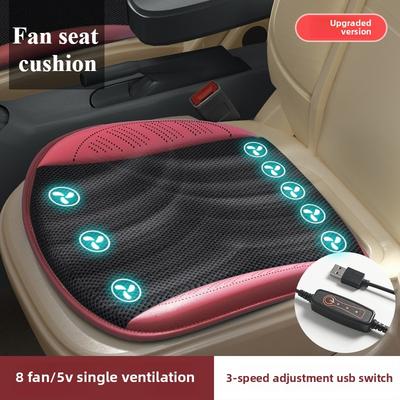 Summer Car Ventilation Seat Cushion, Air-blowing Cooling Cushion, Truck Home USB Seat Cushion with Fan Cooling, Universal