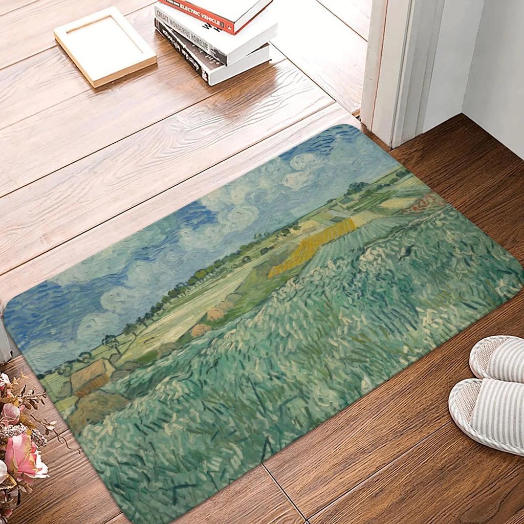 Twelve Sunflowers Carpet Retro Art Flower Anti Slip Floor Mat Kitchen Bedroom Entrance Carpet Home Party Warm Decoration
