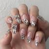 French Leopard Gradient Cat Eye Bling Nail Art Stickers