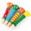 Montessori Wooden Trumpet Sound Training Games Random Color Whistle Musical Instrument Early Educational Cartoon