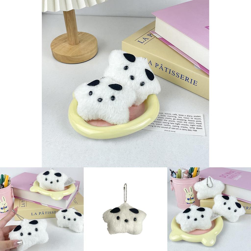 Charming Starry Dog Plush Keychain Mini Cuddly Toy Perfect For Stress Relief