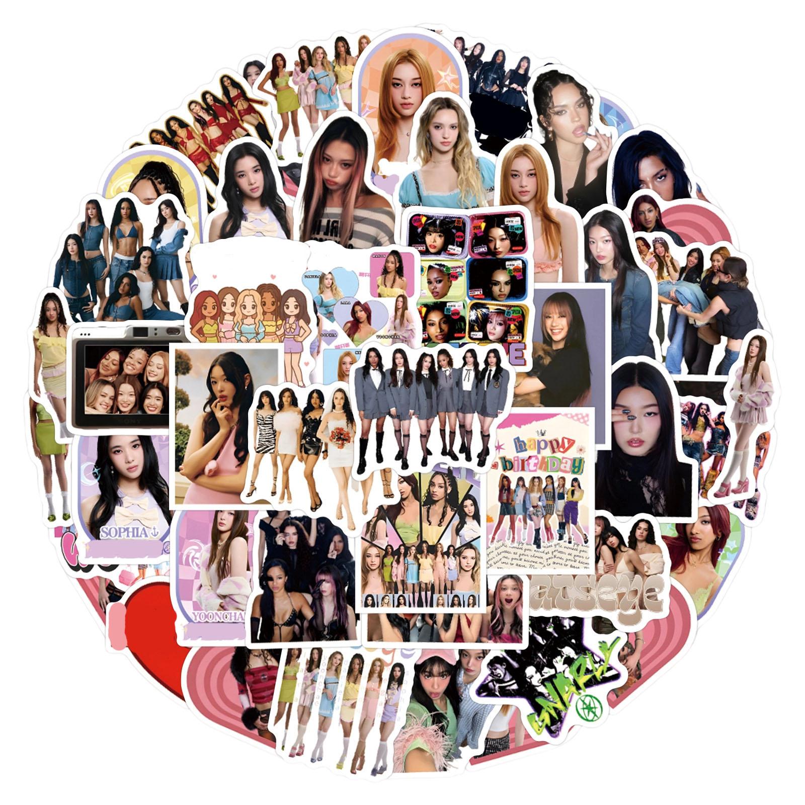 60 Girl Group Stickers Decorative Luggage Scooter DIY Cross Border Stickers one size