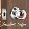 Silver Stainless Steel Ball Door Knob Lock Set with 3 Keys for Bedroom and Bathroom Privacy Doors, Polished or Satin Finish