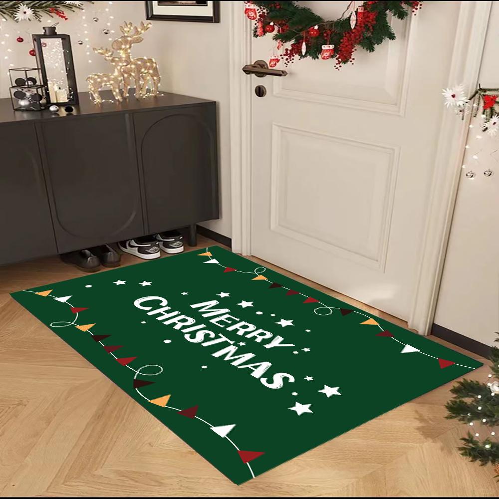 

Christmas Crystal Velvet Carpet Entry Door Household Carpet Is Non-Slip, Dirty And Washable 50X80CM (1.6X2.6FT