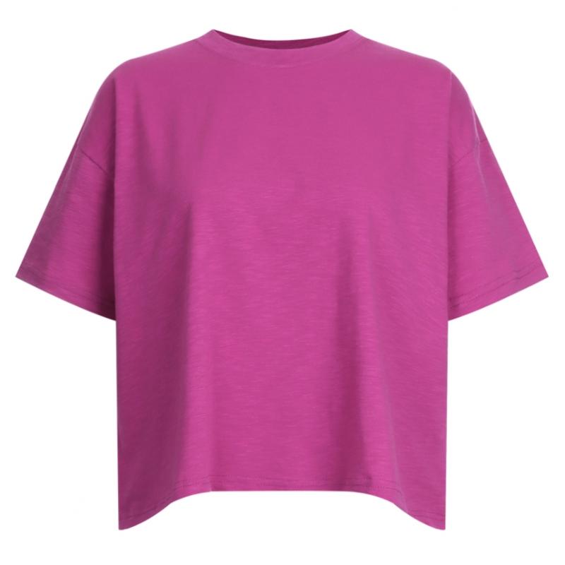 Shop Women S Round Neck Boxy looSe Fit Semi Crop S S Tee Green Dai wSh 20768