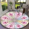 [1pc Bright Hibiscus Gradient Foliage Visions Office Carpet] Easy Maintenance Chair Rug for Conference Room Use, Durable Round Sofa Floor Mat