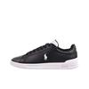 Polo Heritage Court II Leder Runde Spitze Schnürung Logo-Detail Low-Top Sneaker Herren Sneaker Schwarz 809944784004