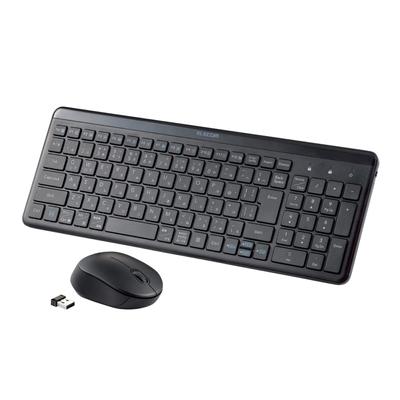 ELECOM Wireless Keyboard, Wireless 2.4GHz, Quiet with Numeric Keypad, 5 Button Silent Mouse Set, Thin and Compact, Compatible with Windows ChromeOS, M