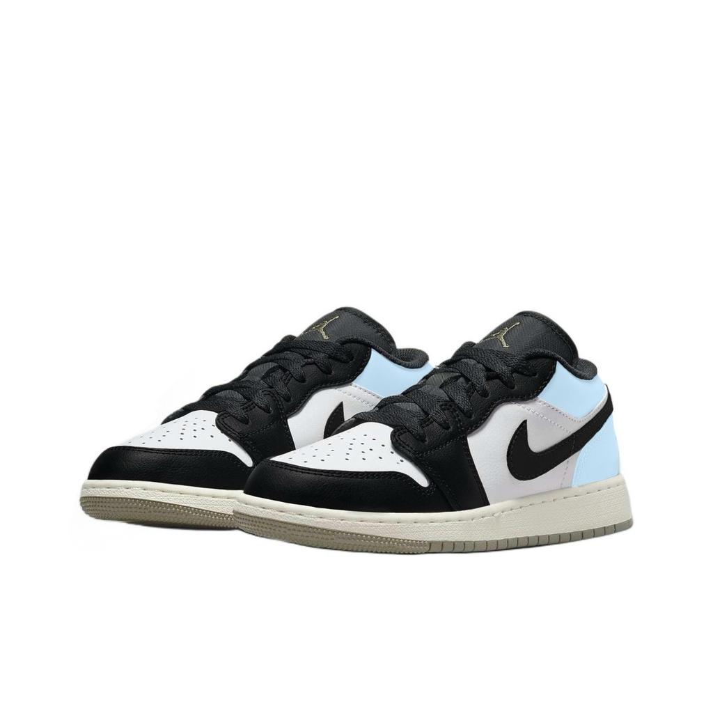 Jordan Air Jordan 1 Sea Salt Blue Leather Abrasion Resistant Low top Basketball Shoes Unisex Blue 553558-092(Team1119-)