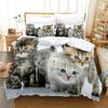 Cat Duvet Cover Set Cat Lover Gifts Bedding for Women Cute Kitten Pattern Bedroom Decor Twin Double Queen King Size Quilt Cover