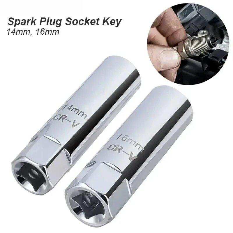 Car Spark Plug Socket Wrench Adapter 14 16mm Install Replace Repair Kit Torque Magnetic Remove Removal Gap Tool