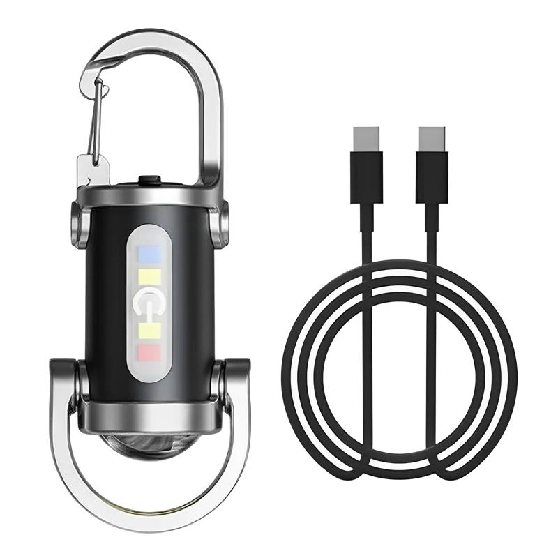 Portable Keychain Multi-Function Rechargeable Emergency Flashlight for Outdoor Mini Flashlight for Outdoor Camping Hiking Light