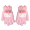 Cute Children's Wool Knitted Warm Gloves Winter Cold Protection Thickened Five Fingers Go To School Writing Play Snow Cycling