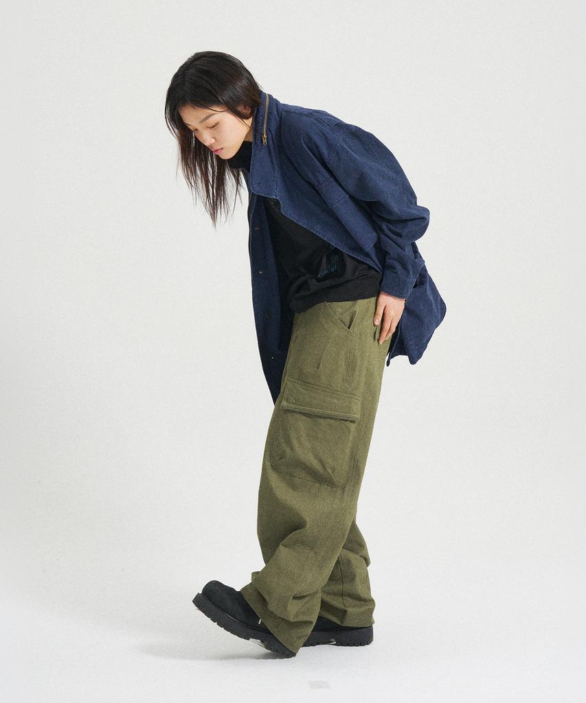 SLOWACID Oblique Pocket Cargo Pants [Khaki]
