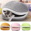 Comfortable Cute Winter Warm Pet Dog Cat Bed House Cushion Hamburger Shape Plush Bed Sleeping Bag