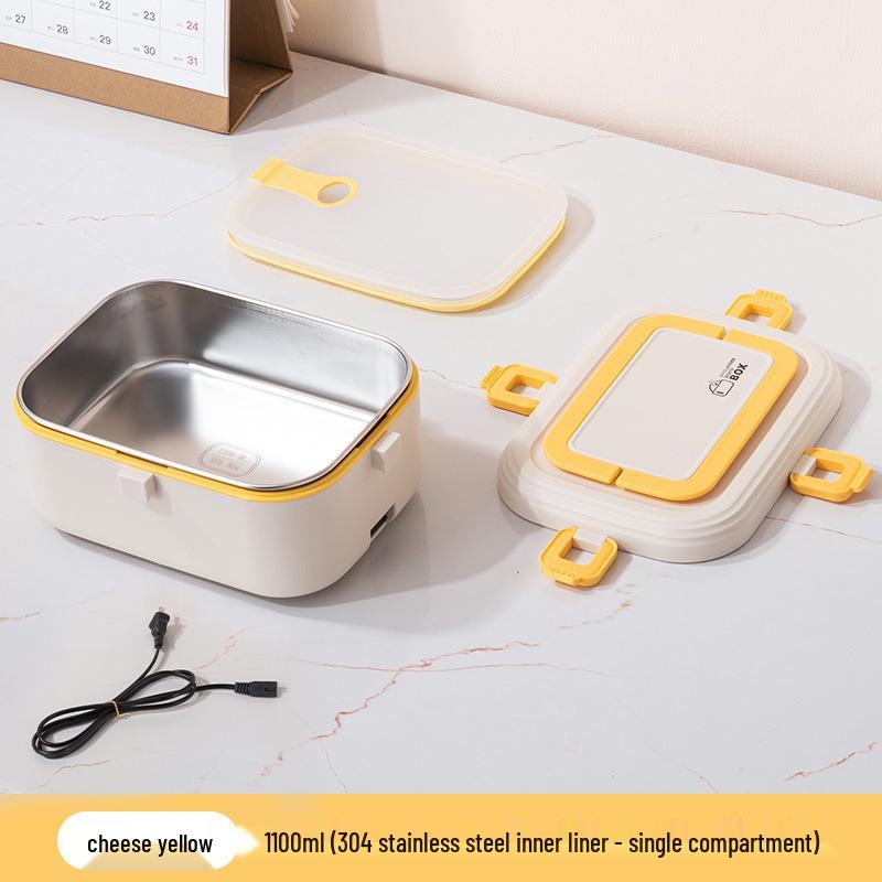 Double-Layer Electric Heating 304 Stainless Steel Bento Lunch Box