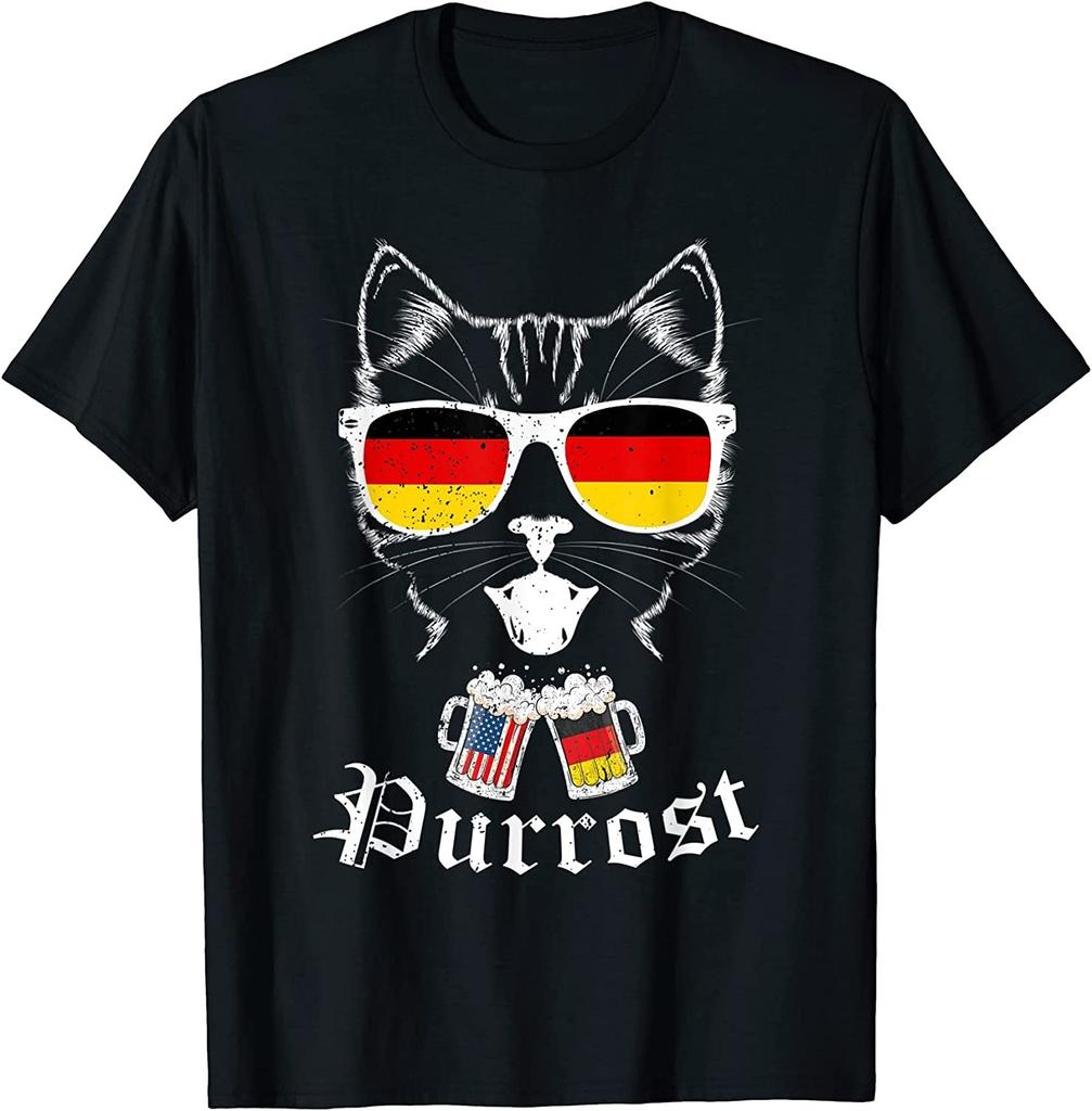 NEW LIMITED! Oktoberfest Funny Prost Pun Purrost Cat German Tee - MADE IN USA