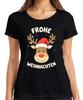 Merry Christmas Reindeer Santa Hat Cartoon Kids Funny Ladies TShirt