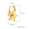 European and American Fashion Trend Five-pointed Star Pendant Stainless Steel Earrings Women's Light Luxury High-end Sense Plated 18K Gold Earrings