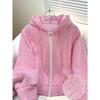 Felpa con cappuccio e cerniera da donna, stampa 3D, maniche lunghe, stile sportivo casual
