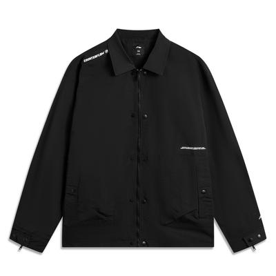 Li Ning CF Outdoor Letter Fashion Versatile Wear Resistant Water Resistant Windbreaker Men Outerwear Black AFDV345-5