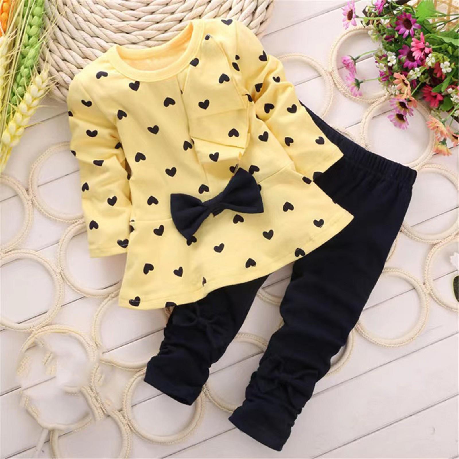 

Комплект одежды для новорожденных девочек и мальчиков, свободная футболка с принтом и штаны 80 жёлтый