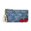 X Takashi Murakami Cherry Collection Monogram Denim Key Pouch Women Accessories Blue M14938