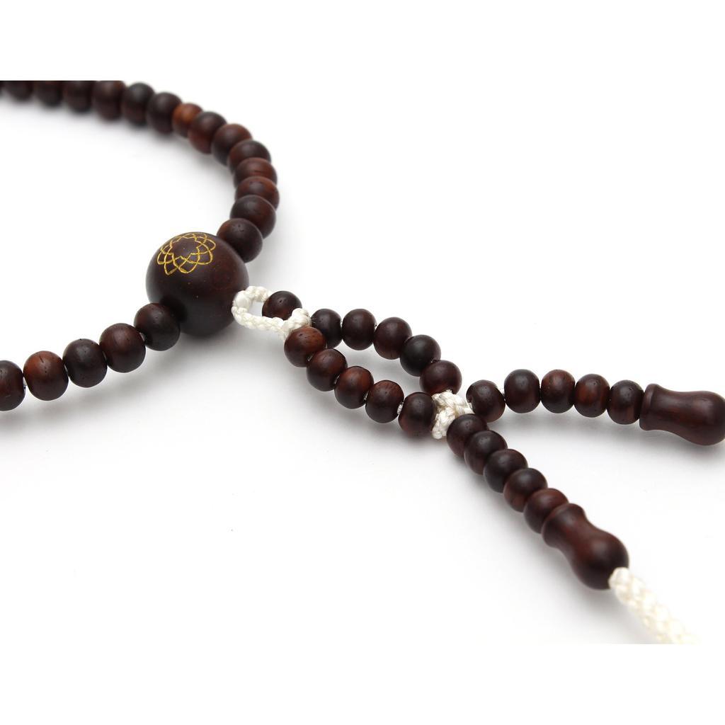 Soka Gakkai Prayer Natural Solid Engraved with the Soka Gakkai Mark SGI Prayer Beads Beads, Rosewood, High-quality Tassel, (unisex),