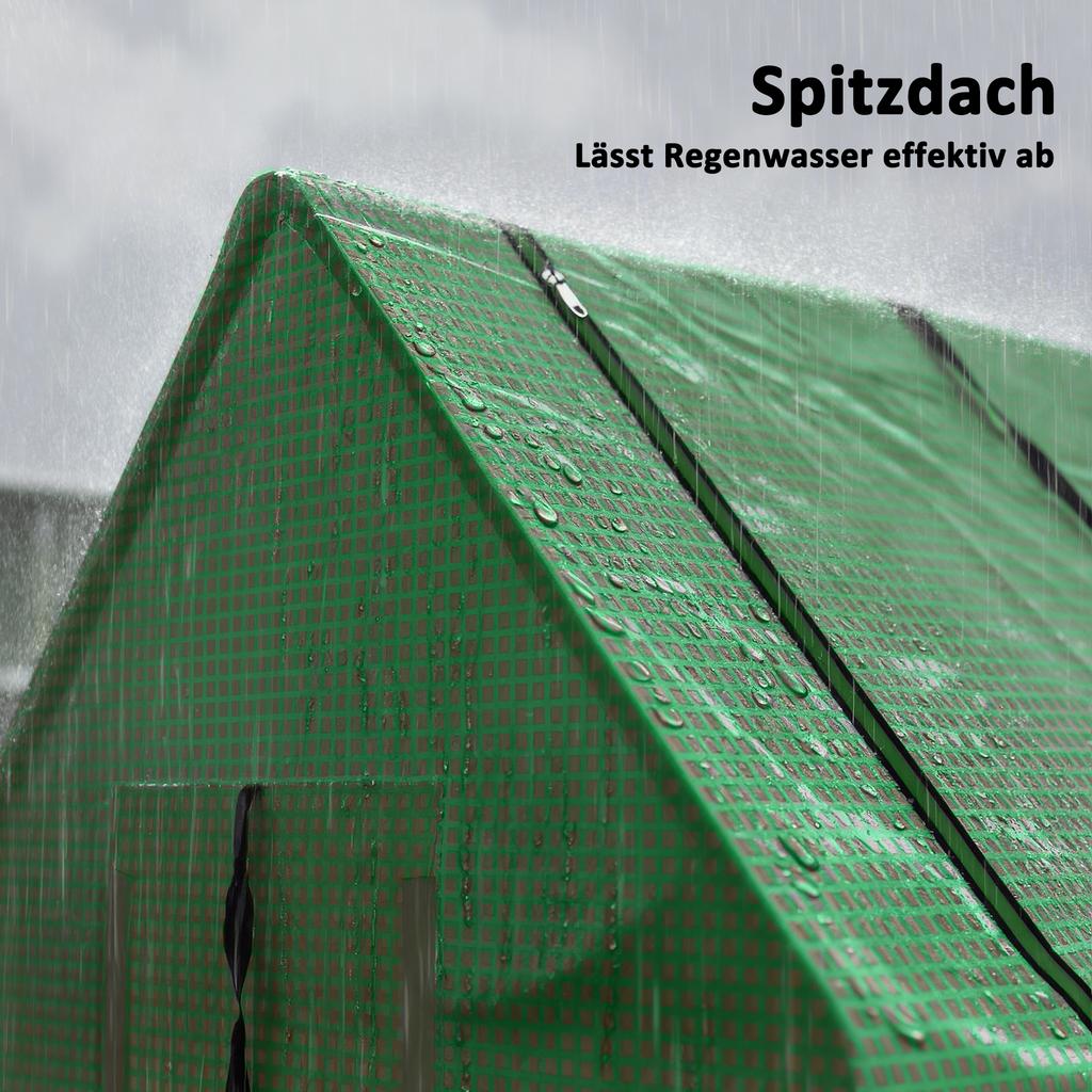 Portable Small Polytunnel, Mini Greenhouse with Mesh Windows for Indoor and Outdoor, 240x90x90cm, Green