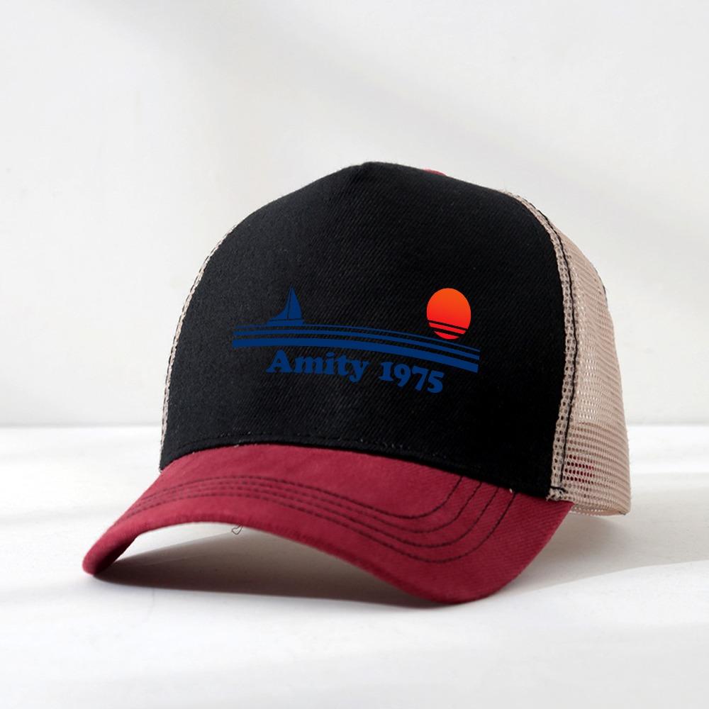 Amity 1975 Jaws Baseball Cap Men Creativity Sports Mesh breathable Trucker Hat Adjustable Snapback Hats