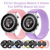 18mm Universal Nylon Strap for Oneplus Watch 3 43mm Adjustable Replacement Bracelet for Oppo Watch X2 Mini Accessories