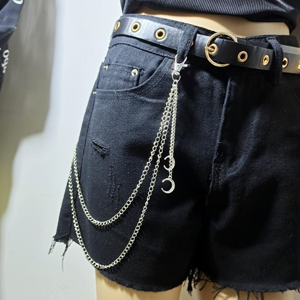 

Fashion Punk Street Keychains Chain Skull Tassel Women Men Belt Chain Hip Hop Moon Star Biker Pants Chain Bag Accessories