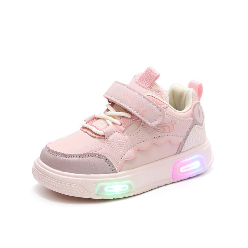 Autumn Kid Shoes New Fashion Versatile Sneakers Kid Soft Soles Anti Slip LED Lights Girl Shoe Lightweight Trendy Simple Boy Shoe