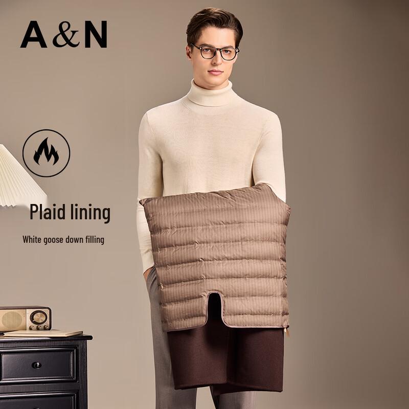 Antonio Men's High-End 85% Goose Down Wool Blend Mid-Length Winter Coat