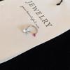 Stainless Steel Blue Rhinestone Stud Earrings for Women Delicate Sweet C-Shaped Cartilage Earrings Casual Versatile Jewelry Gift