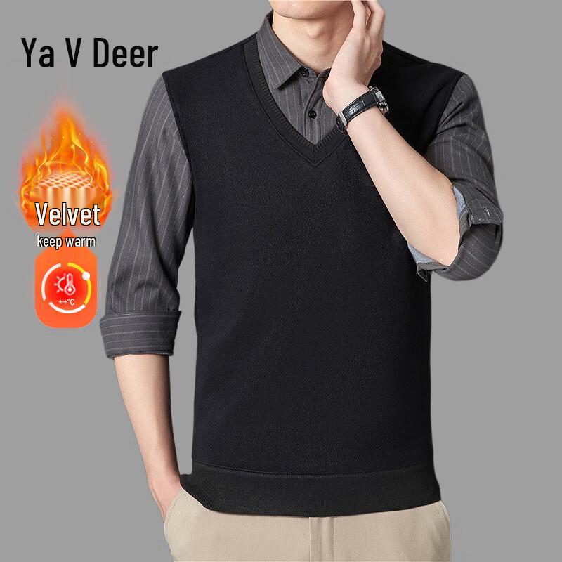 Men s Fleece Lined Polo Shirt XL