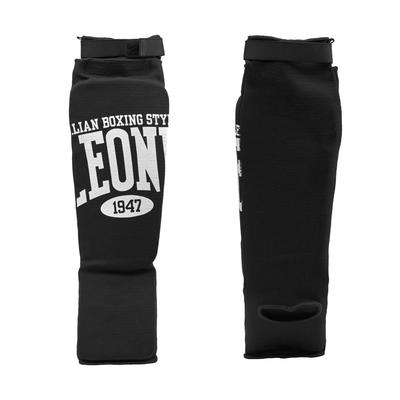 LEONE 1947 Martial Arts Kickboxing MMA Shin Guards Padded Shin Size PT133 [COMFORT] Supports, L/Black, [Authentic]