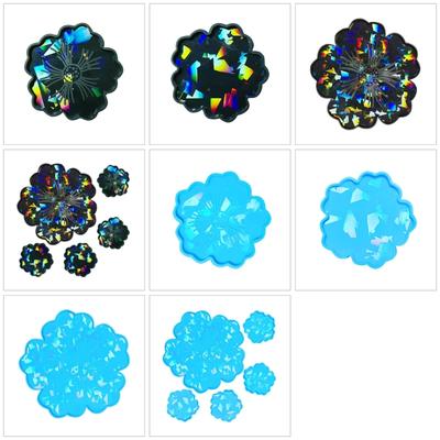 Durable Silicone Coaster Molds Epoxy Resin Casting and Crafting Moulds Reusable Cup Mat Mold for Home Office Coffee Shop