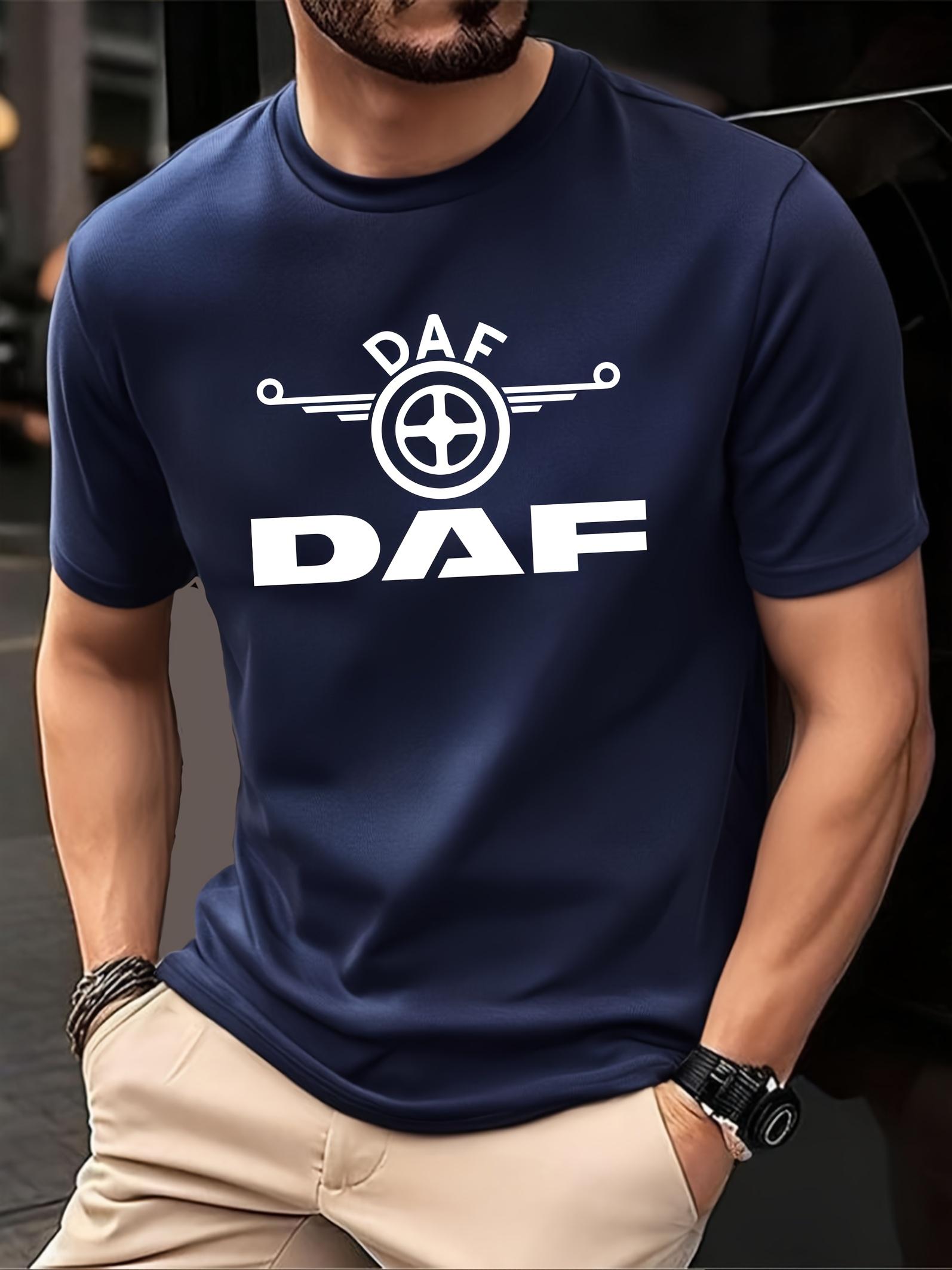 

2025 Summer Breathable Mesh Athletic T-shirt - Regular Fit Short Sleeve Crew Neck with Bold DAFTM Logo Print XXXL