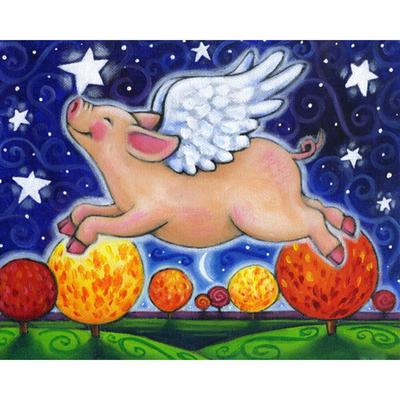 5d Diy Diamond Painting Star Flying Pig Wall Art Cross Stitch
