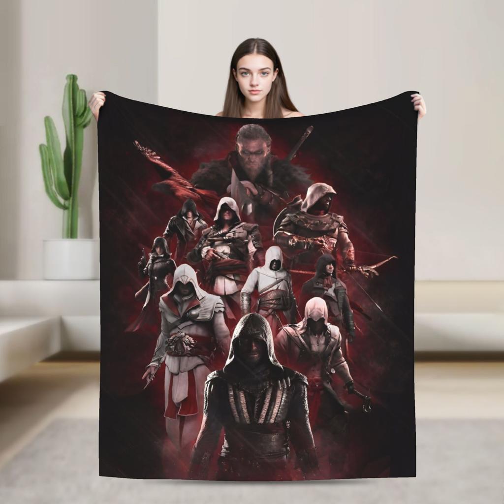 A-Assassin's Creed Deky Flanelové Vintage Teplá Přehozovádeka na přehoz Podzim/Zima