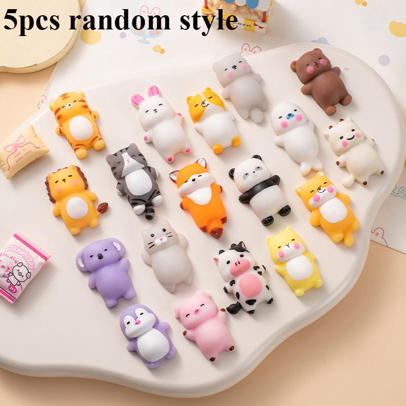 Jucării Mochi Squishy cu Animale Drăguțe Culcate, Bile pentru Ameliorarea Stresului, Jucărie Senzorială Moale și Amuzătoare pentru Strâns, Fidget Toy pentru Adulți și Copii, Cadouri pentru Petreceri