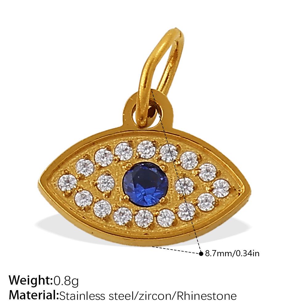 Cross-border Rhinestone Evil Eye Stainless Steel Pendant & Keychain Bracelet Collection