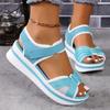 New Large-sized Thick-soled Summer Sandals for Women, Flat-bottomed, with Velcro Fastening, Women's Beach Sandals