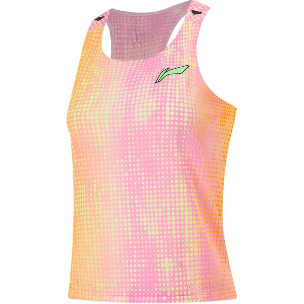 Li Ning Running Series All Over Print Comfortable Breathable Versatile Casual Tank Top Women Tops AAYU010-3